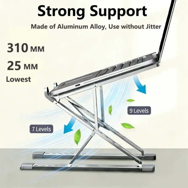 Support pliable et réglable en aluminium pour MacBook/tablette/PC