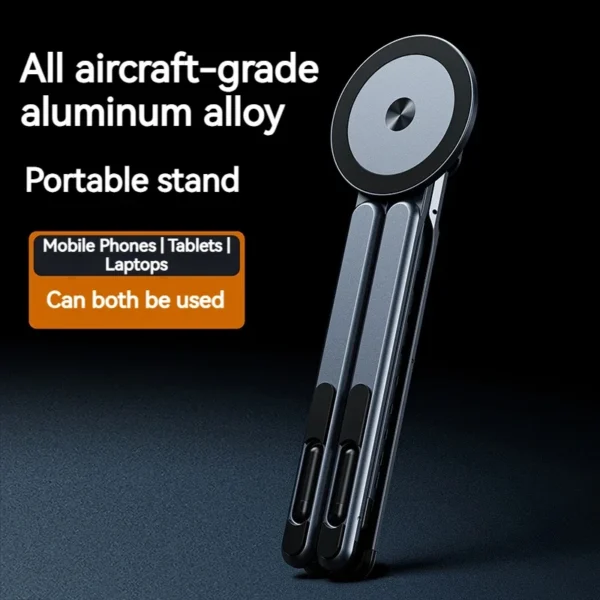 Support magnétique pliable pour ordinateur portable en aluminium