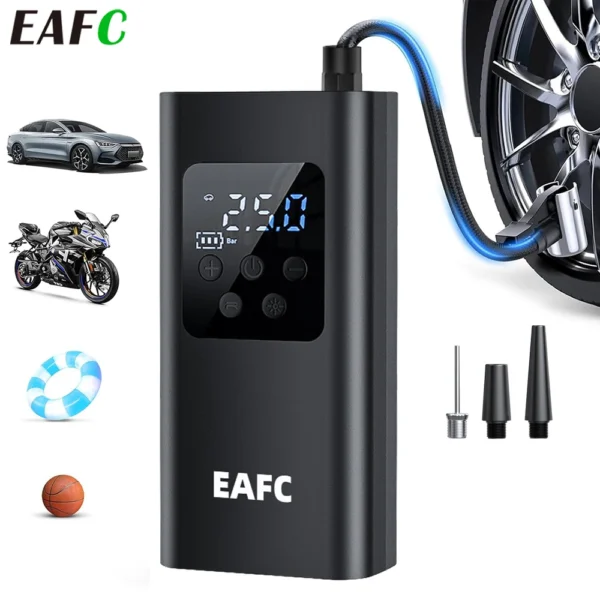Compresseur d'air portable sans fil 150 PSI, arrêt automatique et lampe LED