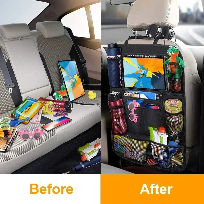 Organisateur de dossier de siège auto multi-poches, avec support tablette – Image 2